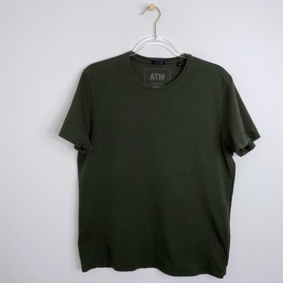 ATM Anthony Thomas Melillo Men's Sz M Classic Jersey Crew Neck Green Relaxed - Picture 1 of 10